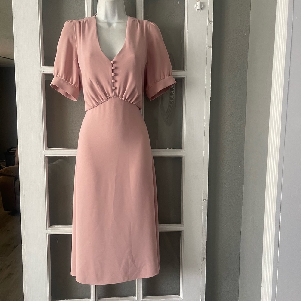 Paul & Joe Blush Midi‎ Dress with Button Detail